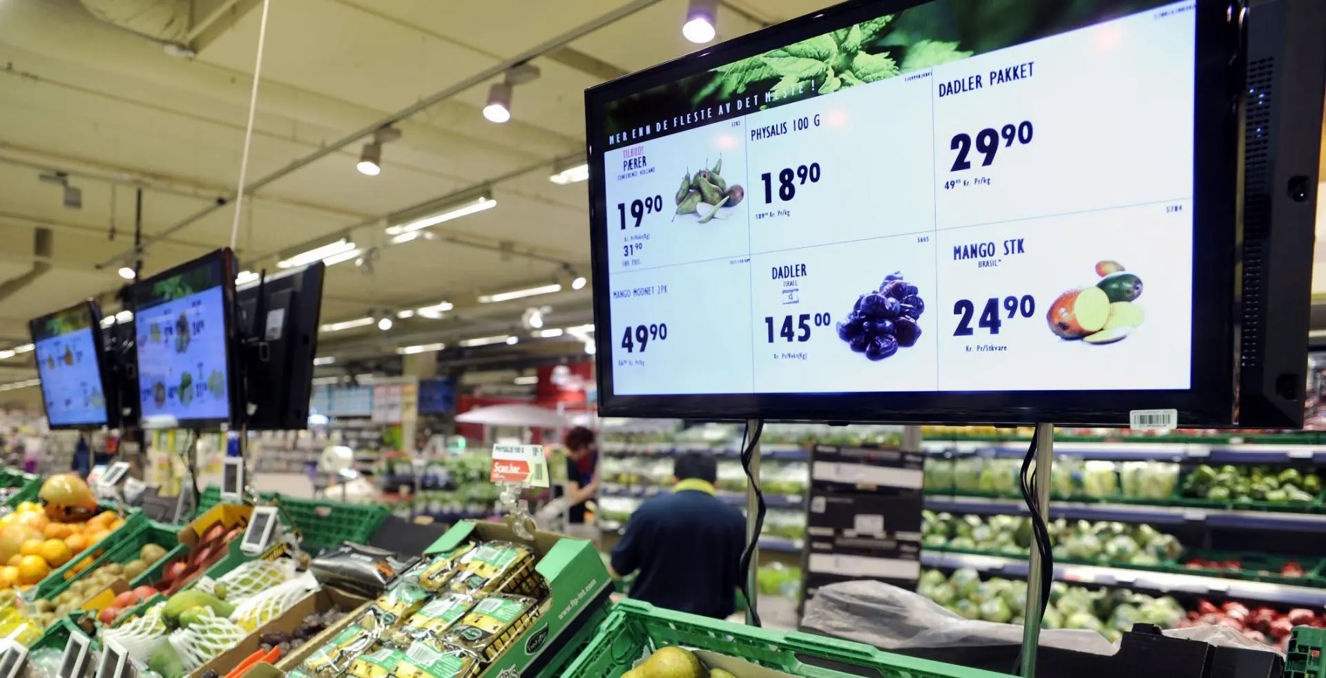 Imagem de Mídia DOOH em um supermercado